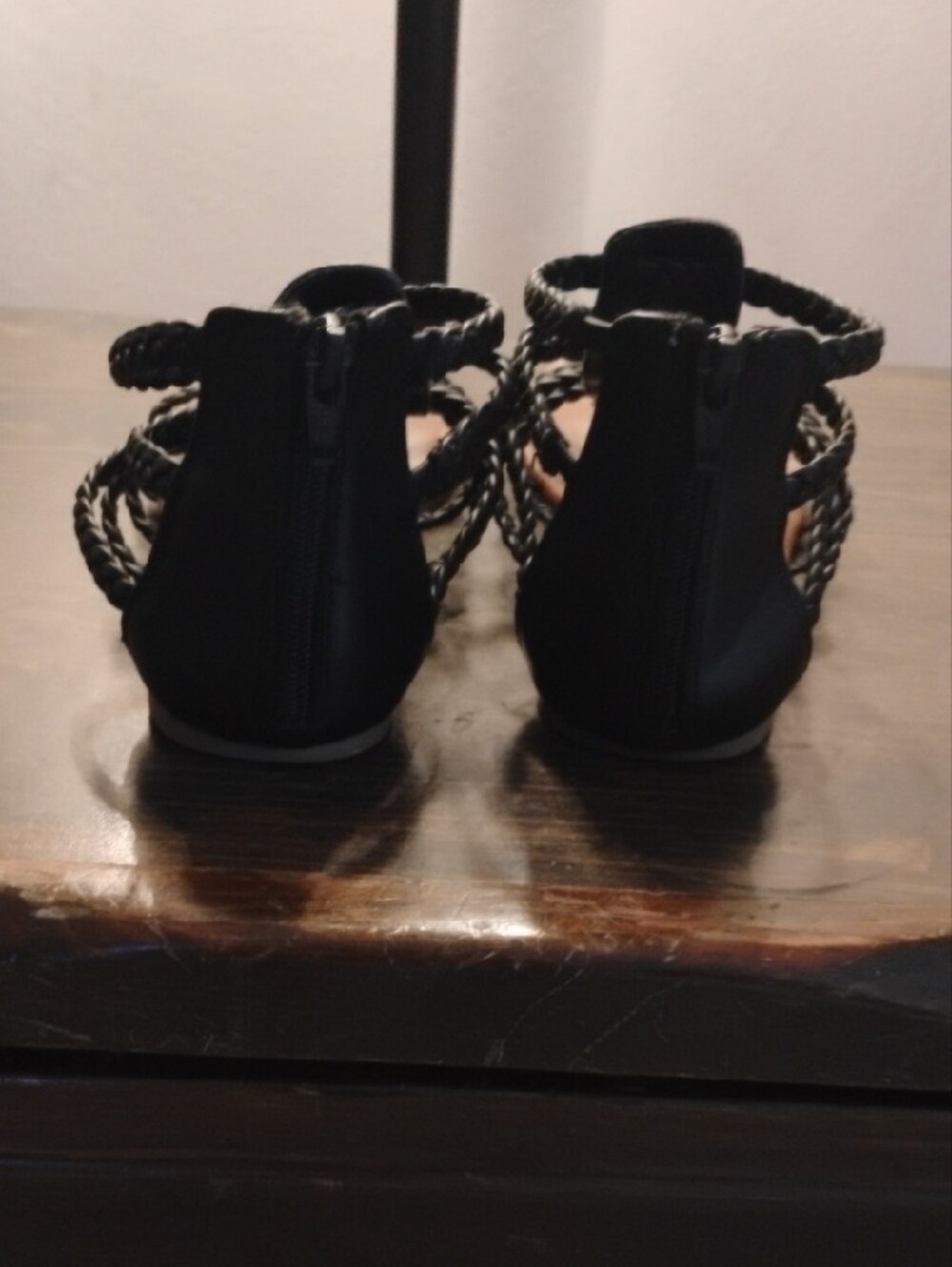 Arizona Jean Company Black Braided Multi-Strap Gladiator Sandals - Picture 3 of 6